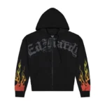 Skull Flames Boxy Zip Hoodie