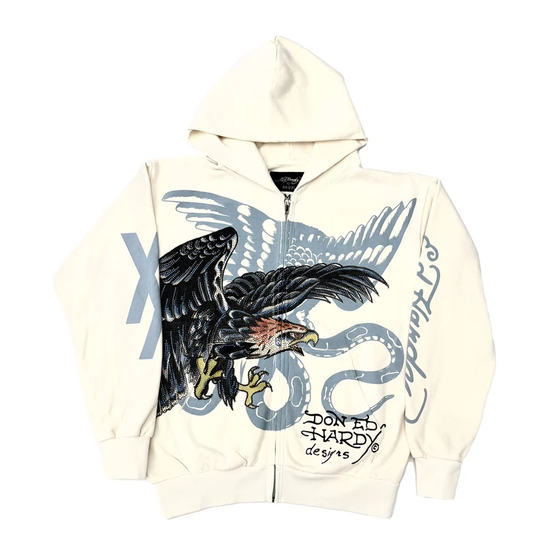 MGK1303-1RSC_FRONT Eagle Rhinestone Hoodie