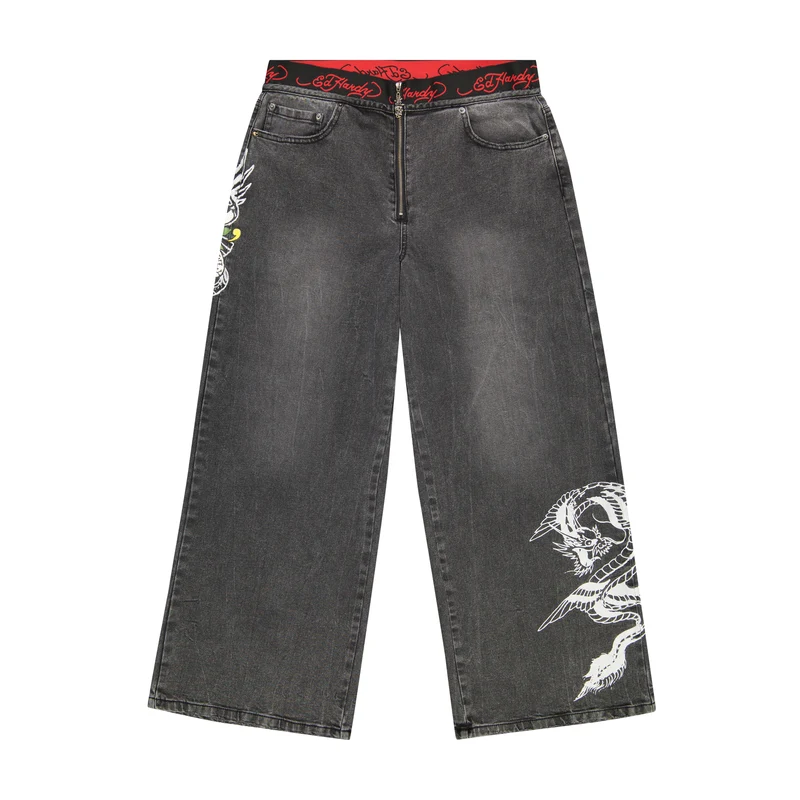 WEHD8700-1_VINTAGEGREY_01 LKS Dragon Elastic Band Jeans